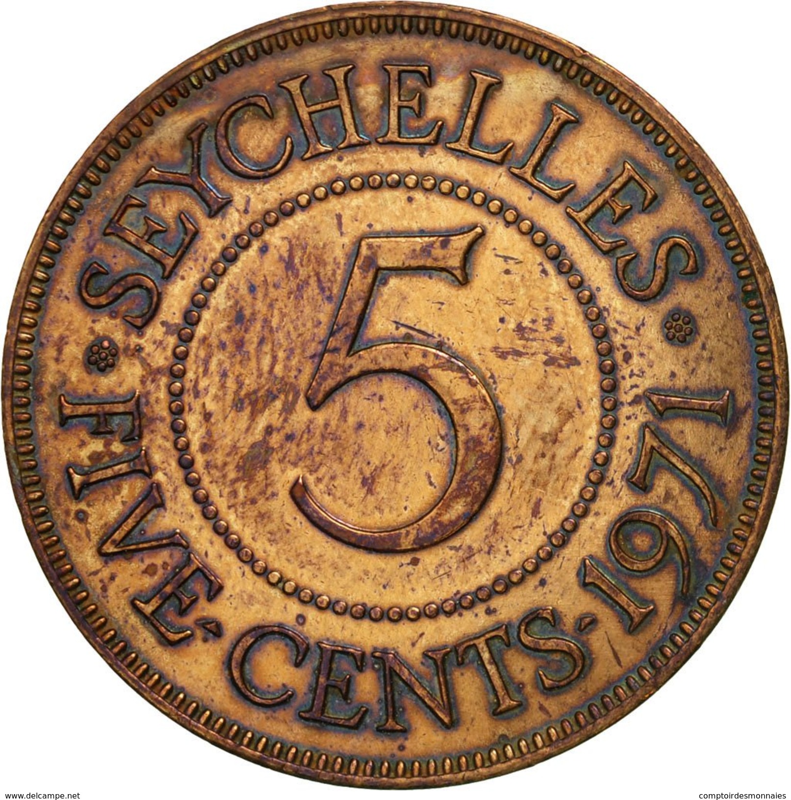 Seychelles, 5 Cents, 1971, British Royal Mint, TTB, Bronze, KM:16 - Seychelles