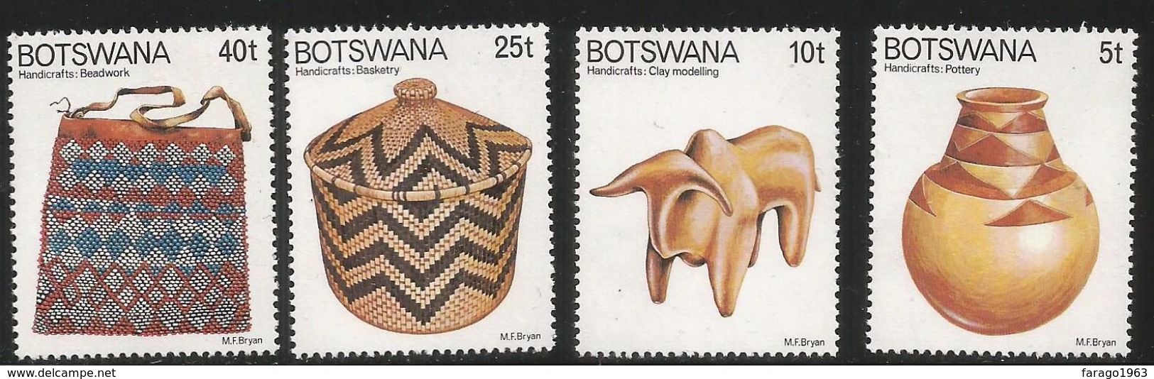 1979 Botswana Handicrafts Basket Complete Set Of 4 MNH - Botswana (1966-...)