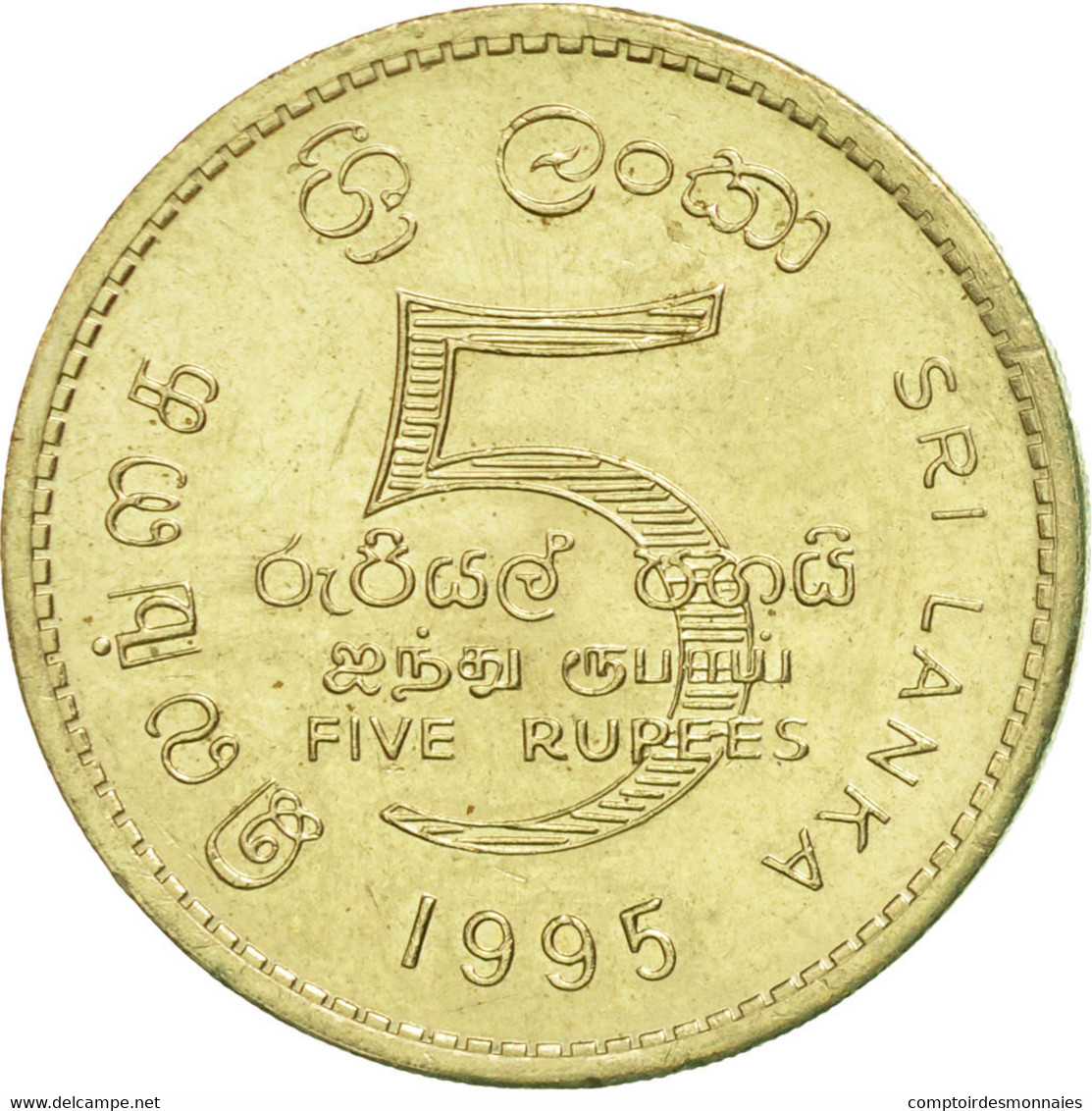 Monnaie, Sri Lanka, 5 Rupees, 1995, SUP, Aluminum-Bronze, KM:156 - Sri Lanka