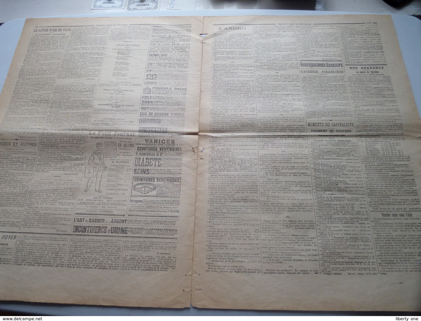 Le PETIT JOURNAL Supplement Illustré - 2 AOUT 1896 Numéro 298 LA COURSE DE MARATHON ( voir Photo pour détail ) !