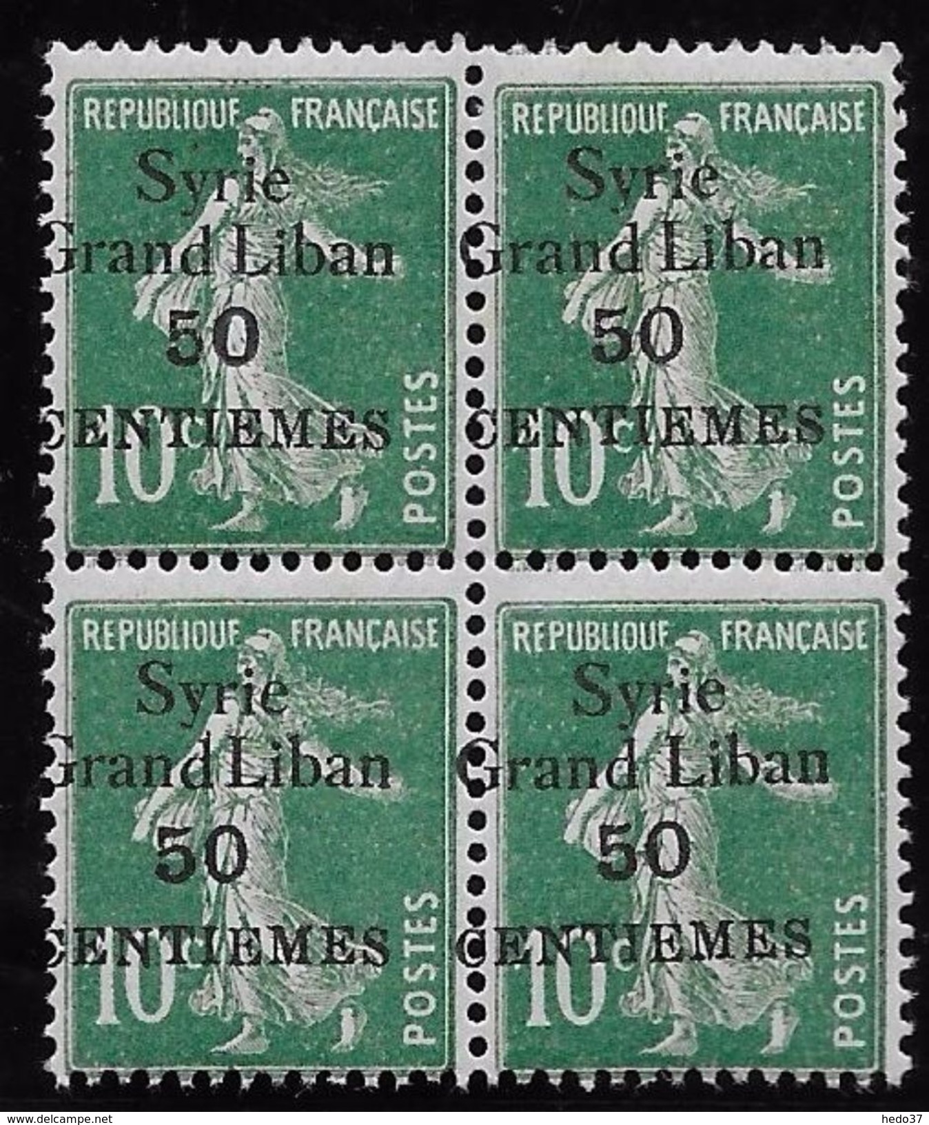 Syrie N°90 - Bloc De 4 - Variété Surcharge Légèrement à Cheval - Neuf ** Sans Charnière - TB - Unused Stamps