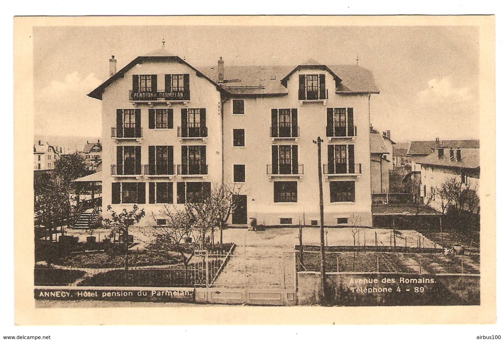 74 - ANNECY HOTEL PENSION DU PARMELAN AVENUE DES ROMAINS - NON CIRCULÉE - 2 Scans - - Annecy