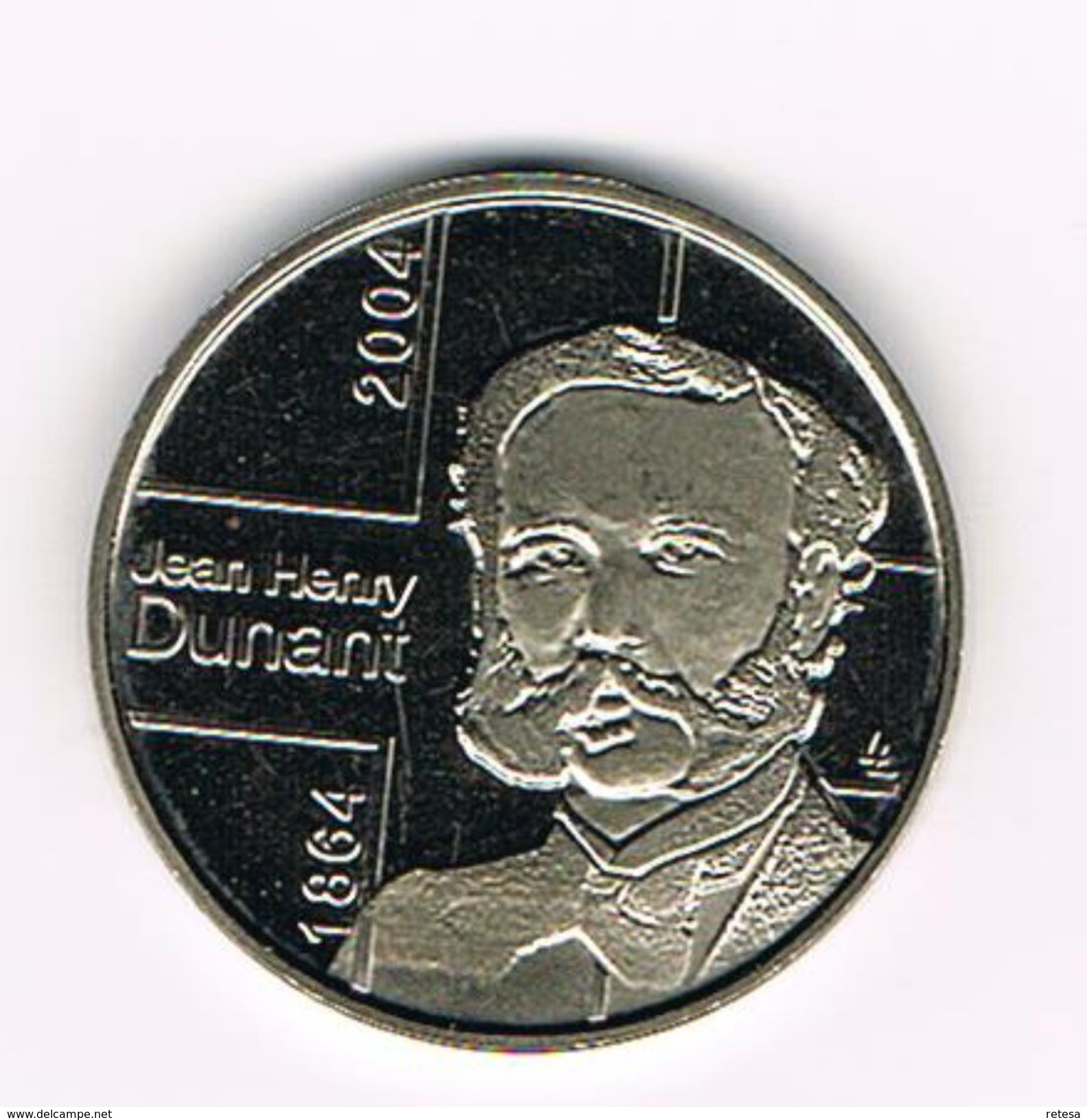 ) PENNING  JEAN HENRY DUNANT - BELGISCHE RODE  KRUIS  1864 - 2004 - Pièces écrasées (Elongated Coins)