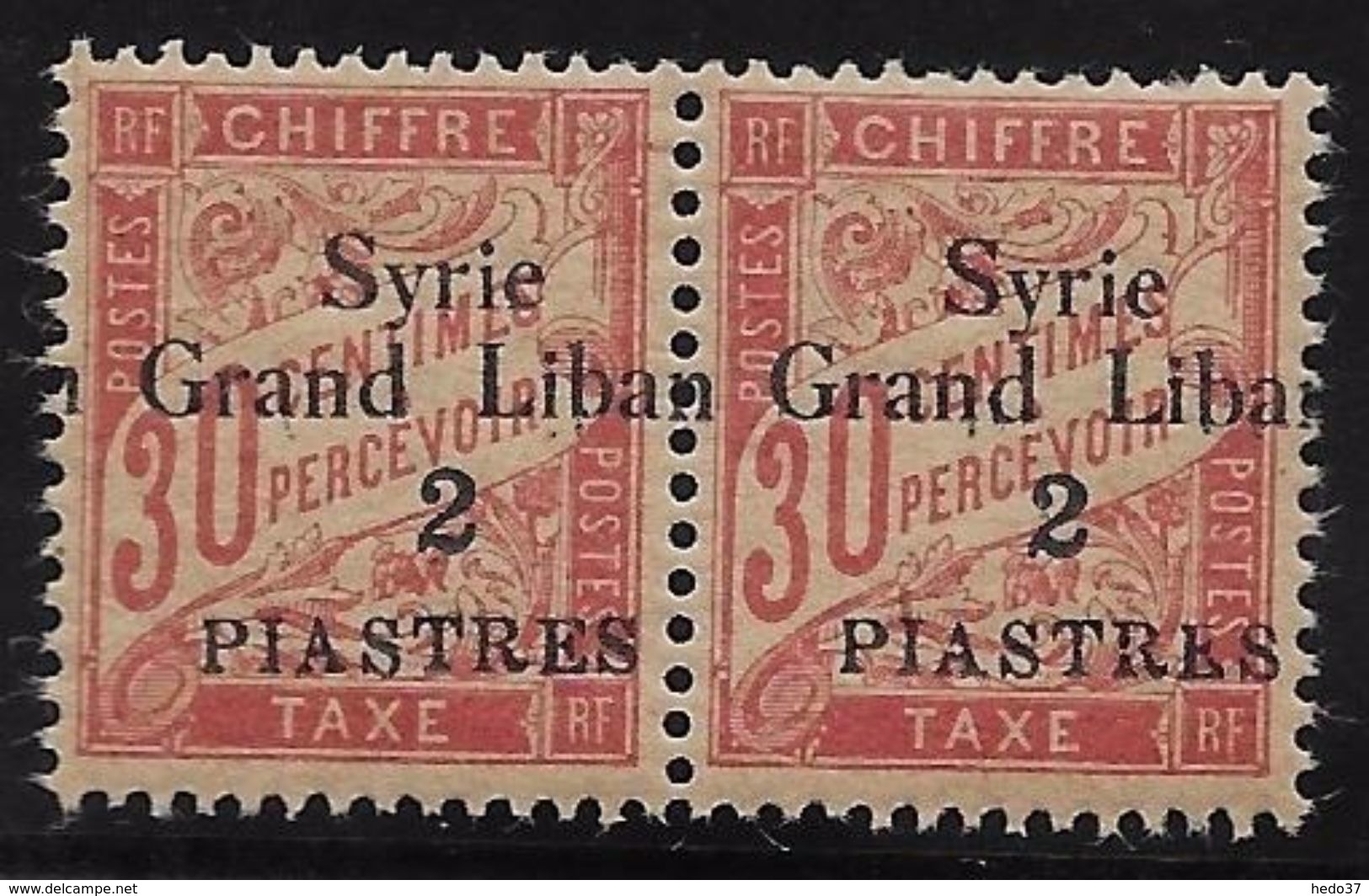 Syrie Taxe N°19 - Paire - Variété Surcharge Légèrement à Cheval - Neuf ** Sans  Charnière - Superbe - Postage Due