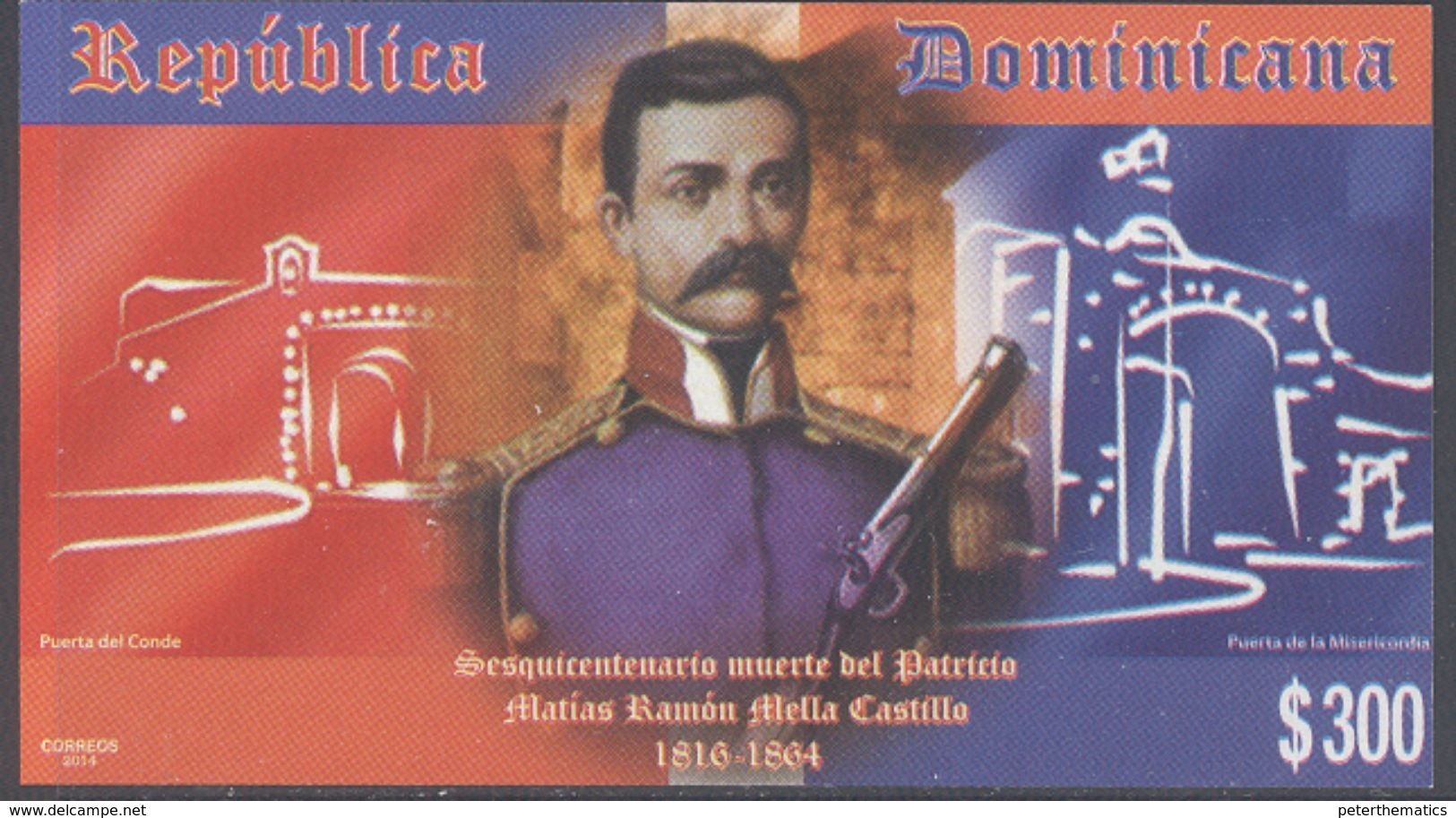 DOMINICAN REPUBLIC, 2016, MNH, RAMON MELLA CASTILLO, MILITARY, NATIONAL HEROES, S/SHEET - Other & Unclassified