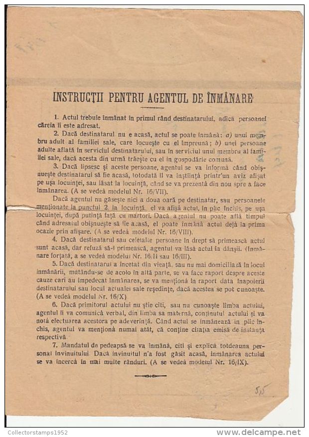 64927- GOVORA SPA TOWN, STAMPS ON REGISTERED DOCUMENT, 1955, ROMANIA - Briefe U. Dokumente