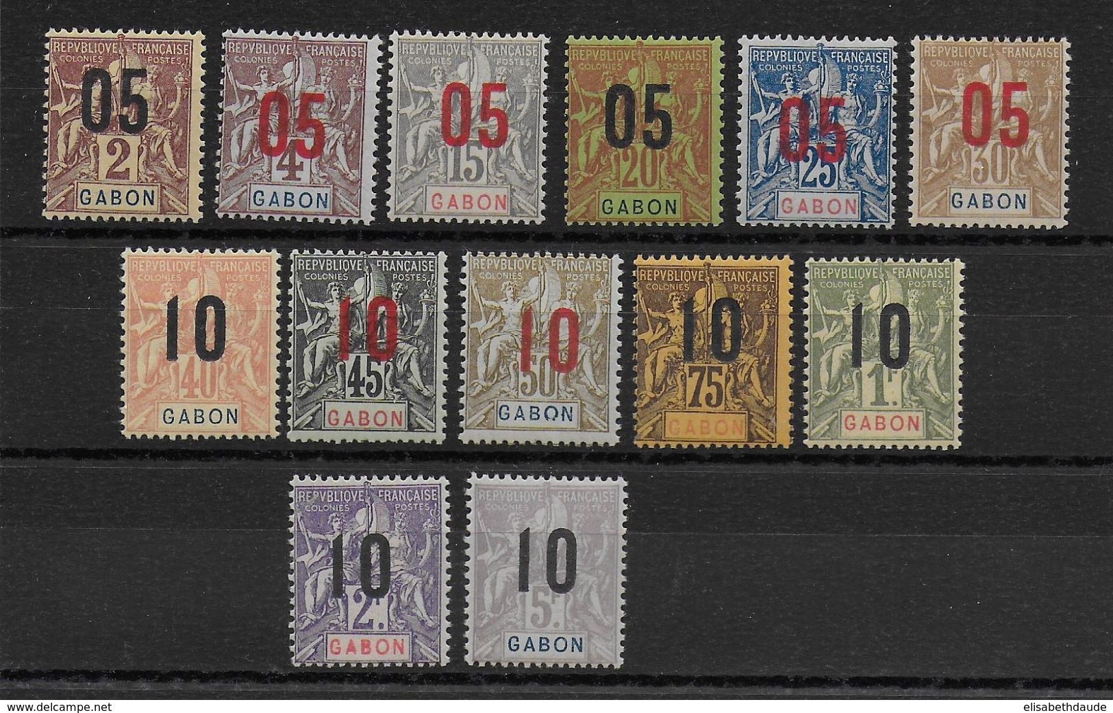 GABON -  YVERT N°66/78 *  - COTE = 22 EUROS - - Unused Stamps