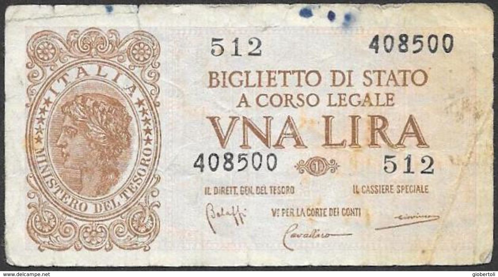 Italia/Italy/Italie: 1944, 1 Lira - Italië – 1 Lira