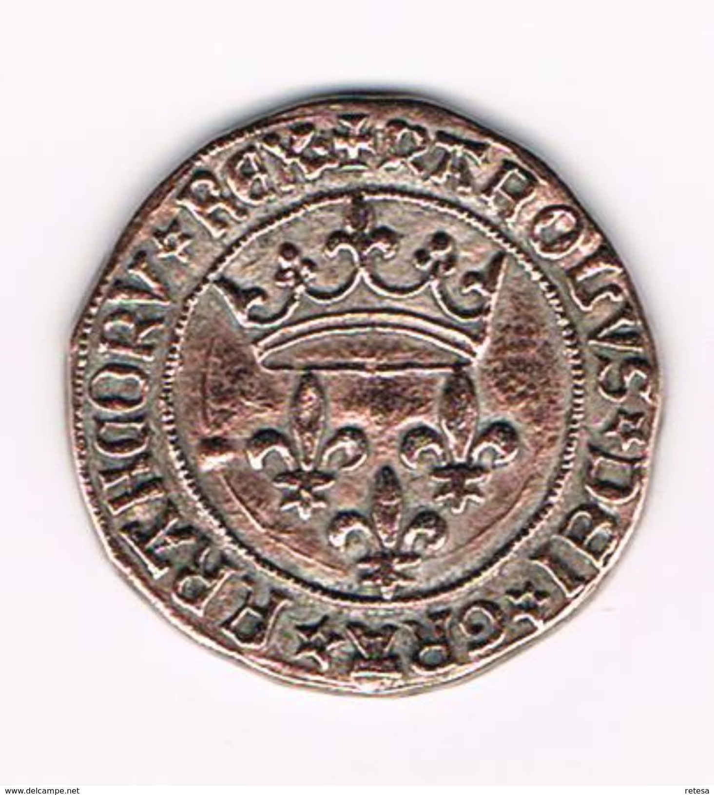 )  PENNING  COLLECTION - BP - CHARLES VII  GROS DE ROI 1447 - Elongated Coins