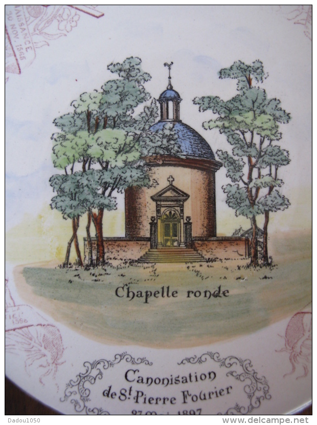 Assiette   Commémorative La Chapelle Ronde  à  88 Mattaincourt - Lunéville (FRA)