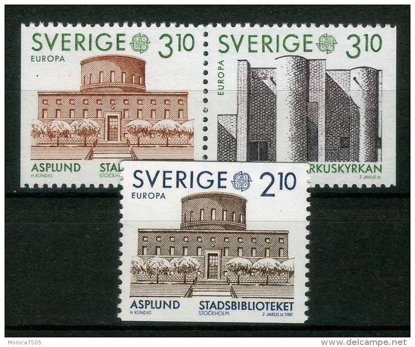 SUEDE ( EUROPA 1987 ) : Y&amp;T N°  1410/1412  TIMBRES  NEUFS  SANS  TRACE  DE  CHARNIERE , A  SAISIR . - 1987