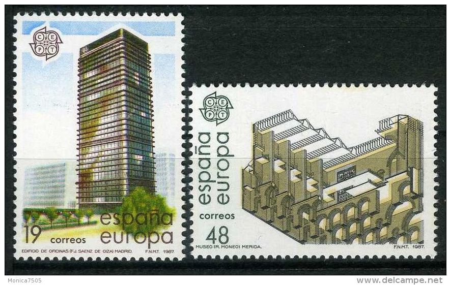 ESPAGNE ( EUROPA 1987 ) : Y&amp;T N°  2517/2518  TIMBRES  NEUFS  SANS  TRACE  DE  CHARNIERE , A  SAISIR . - 1987