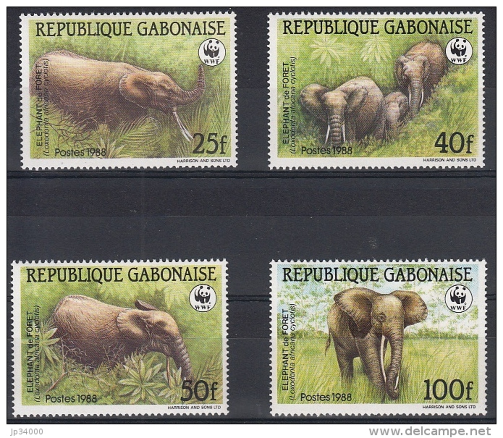 GABON, WWF, Yvert 640/43** Neuf Sans Charniere. MNH - Unused Stamps