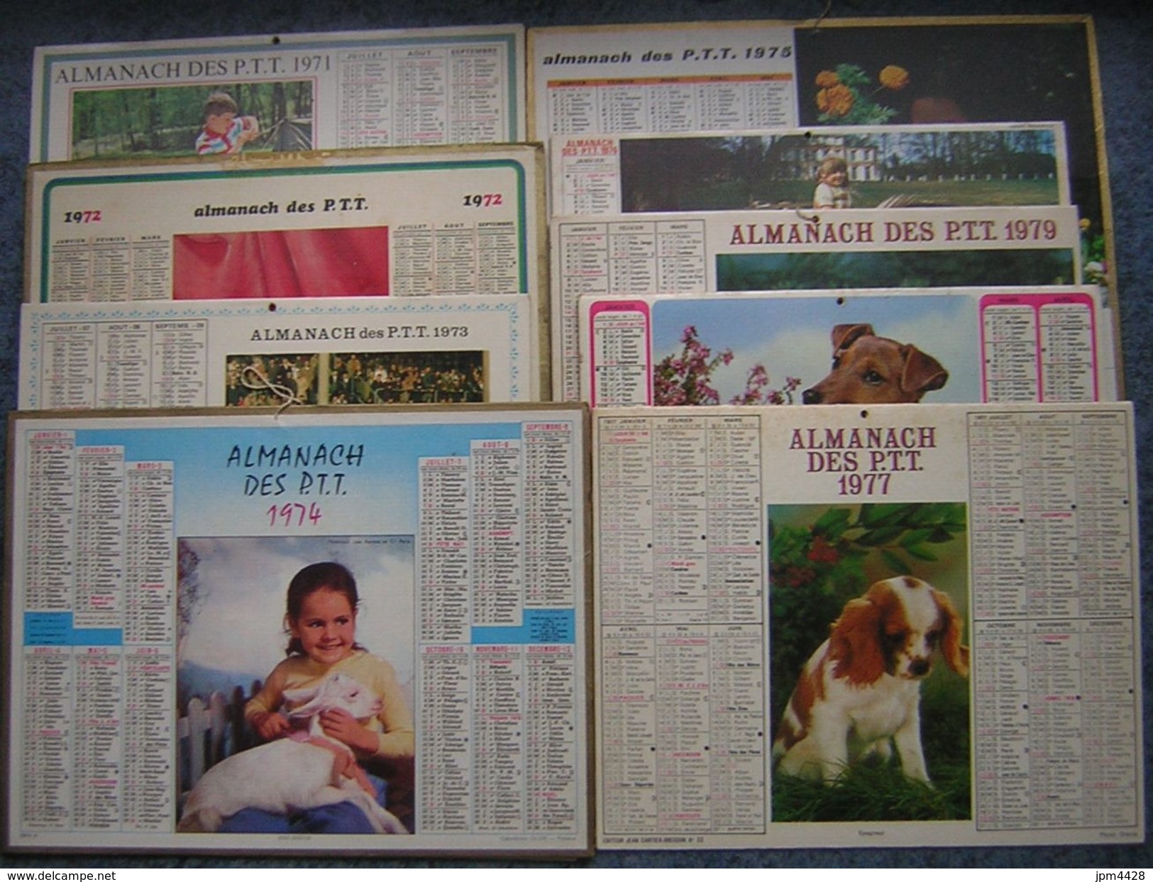 Calendriers Almanach Des Facteurs La Poste GF Grand Format Années 70 Lot De 10 Différents De 1971 à 1979 - Calendrier - Groot Formaat: 1971-80