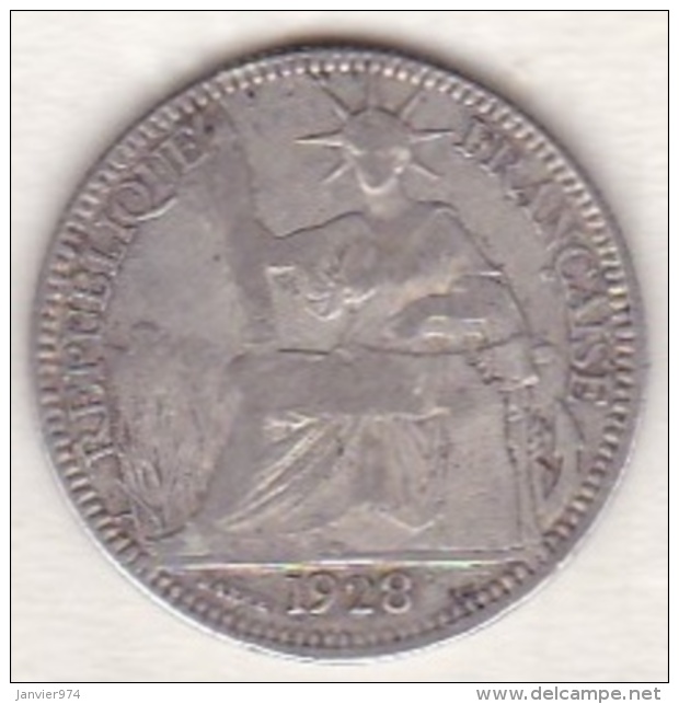 Indochine Française. 10 Cent 1928 A  . En Argent - Indochine