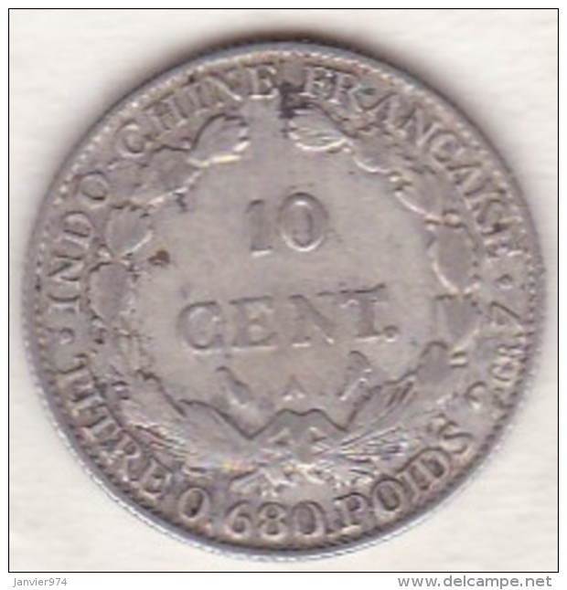 Indochine Française. 10 Cent 1928 A  . En Argent - Indochine