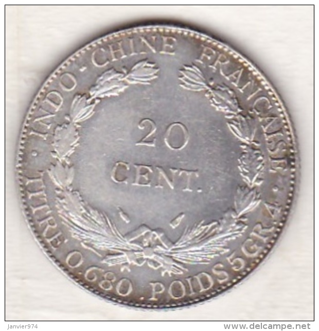 Indochine Française. 20 Cent 1937 . En Argent, Lec# 236, Superbe - Französisch-Indochina