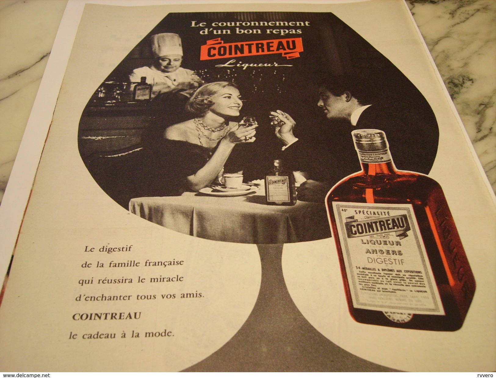 ANCIENNE PUBLICITE LIQUEUR COINTREAU 1958 - Alcohols