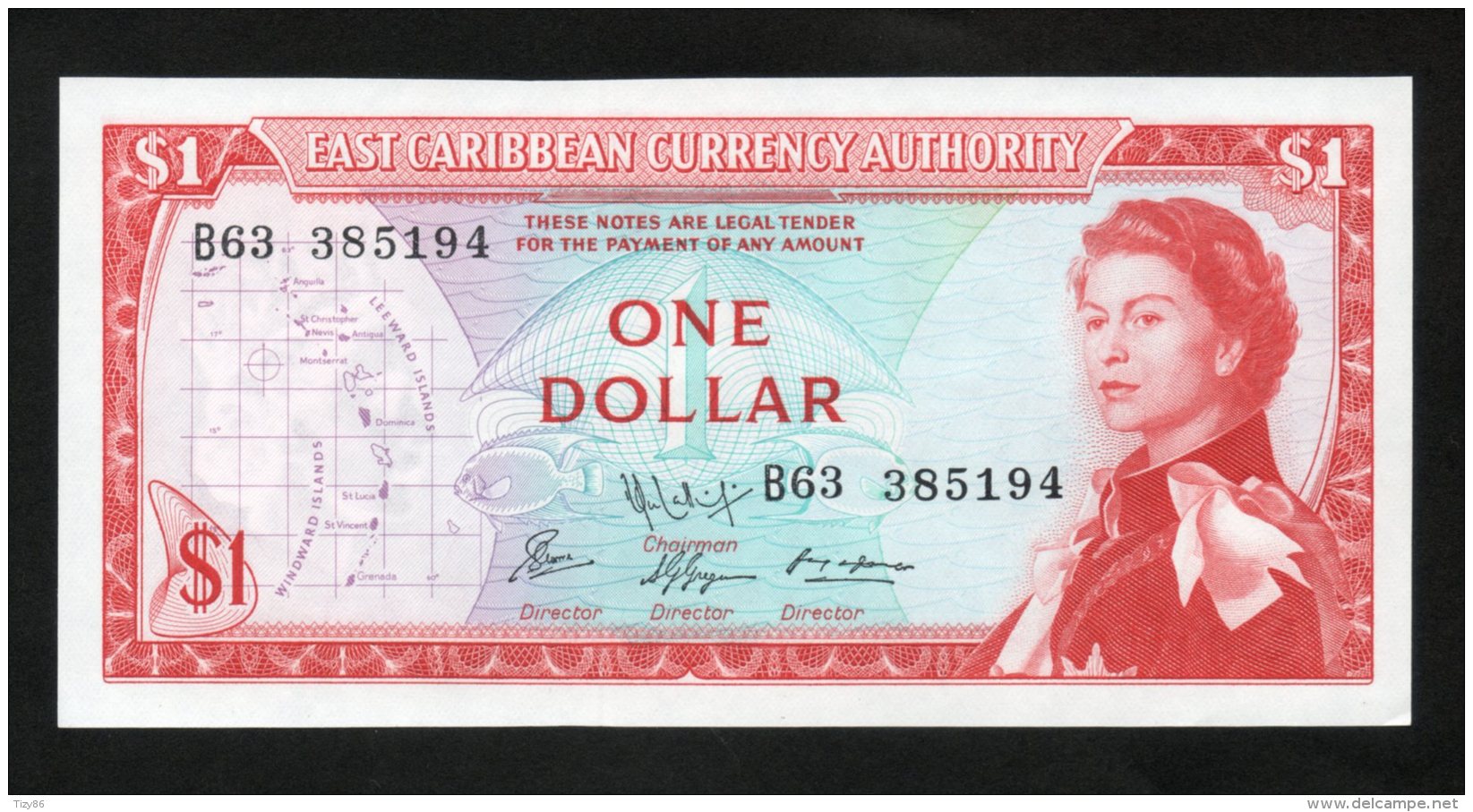 Banconota East Caribbean 1 Dollaro 1965 -  (FDS - UNCIRCULATED) - Caraibi Orientale