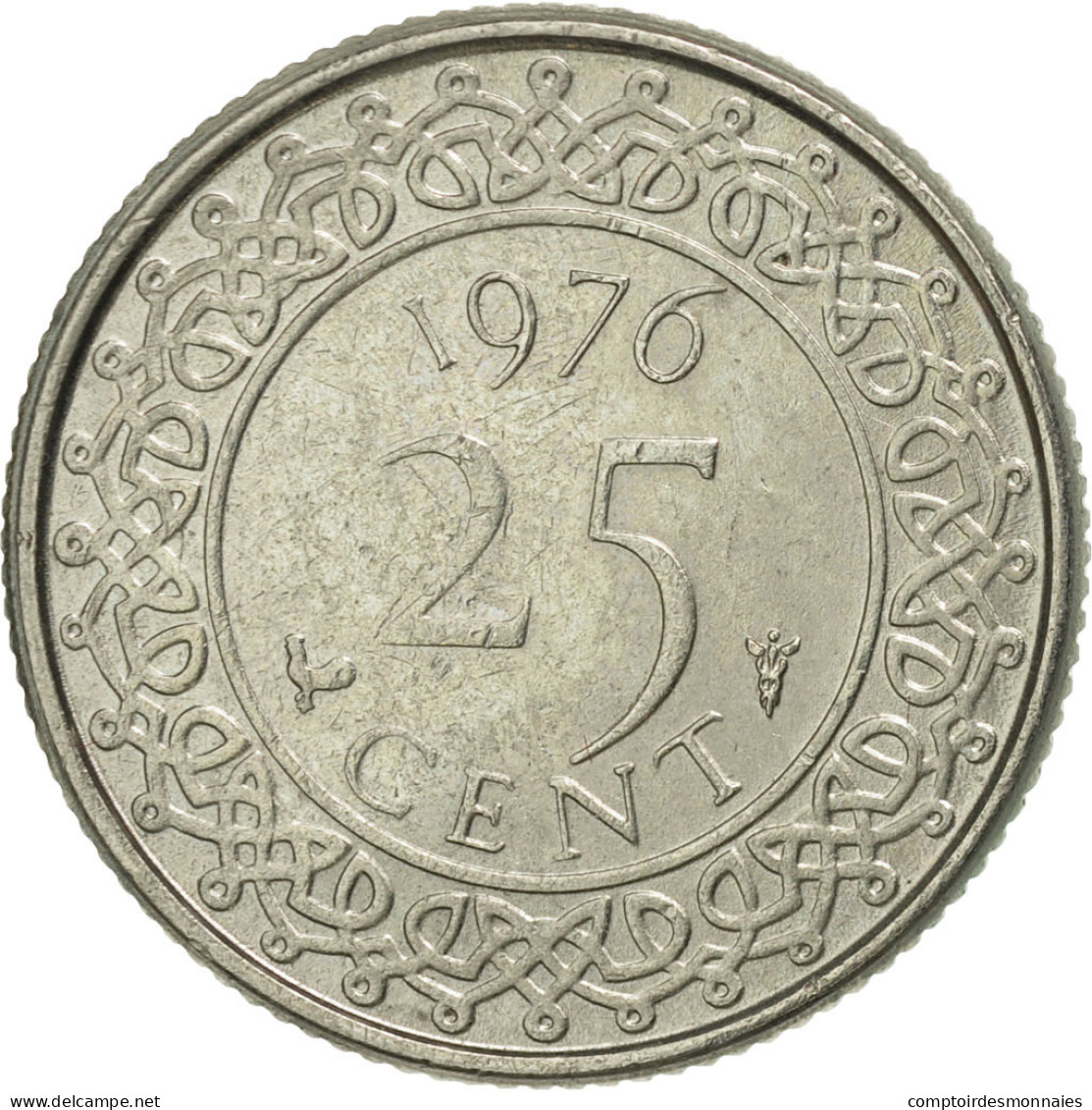 Monnaie, Surinam, 25 Cents, 1976, SUP+, Copper-nickel, KM:14 - Surinam 1975 - ...