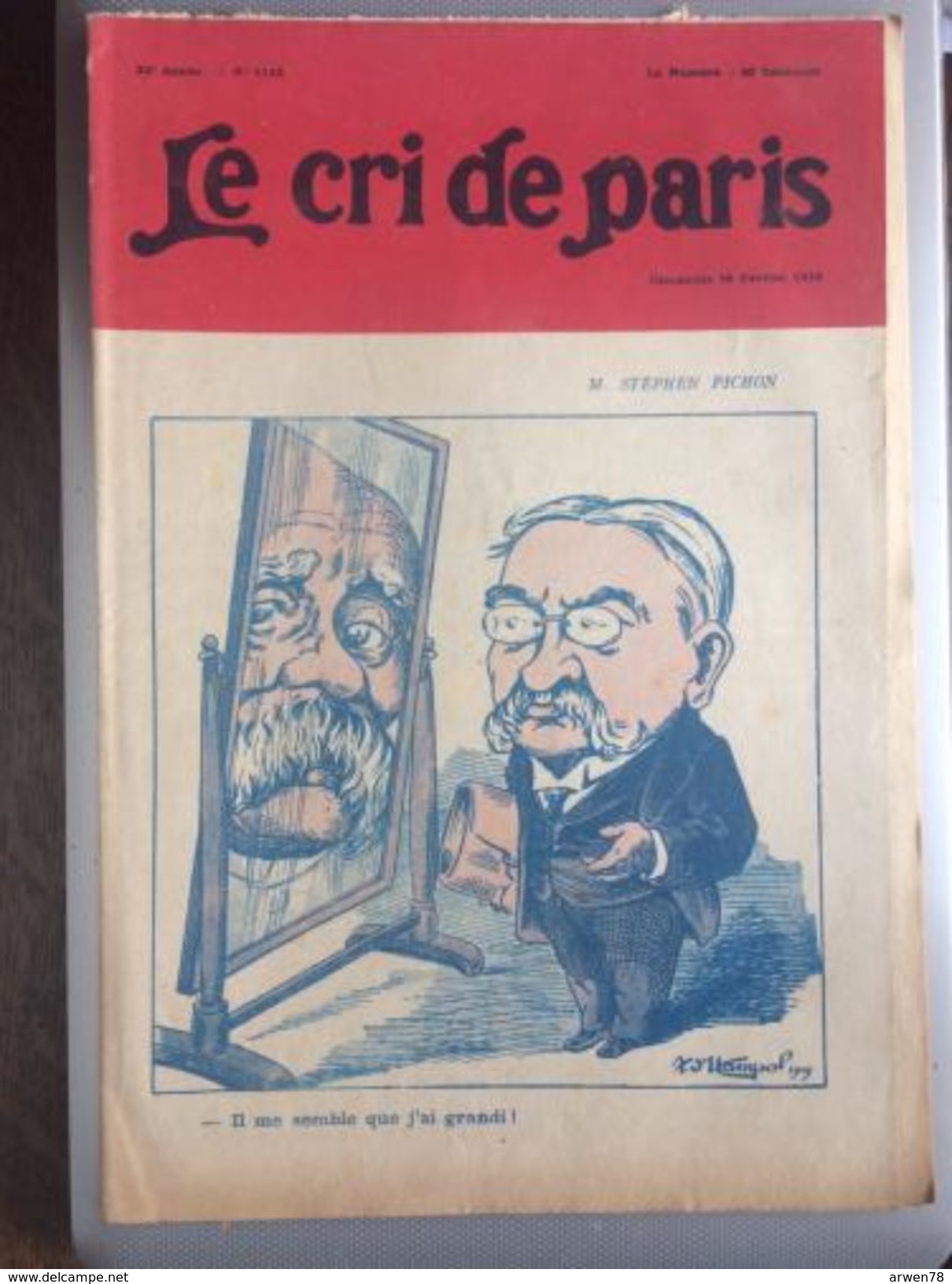 Le Cri De Paris M Stephen Pichon Miroir Deformant   Pub Savon Dentifrice Gibbs Fevrier 1919 - Autres & Non Classés