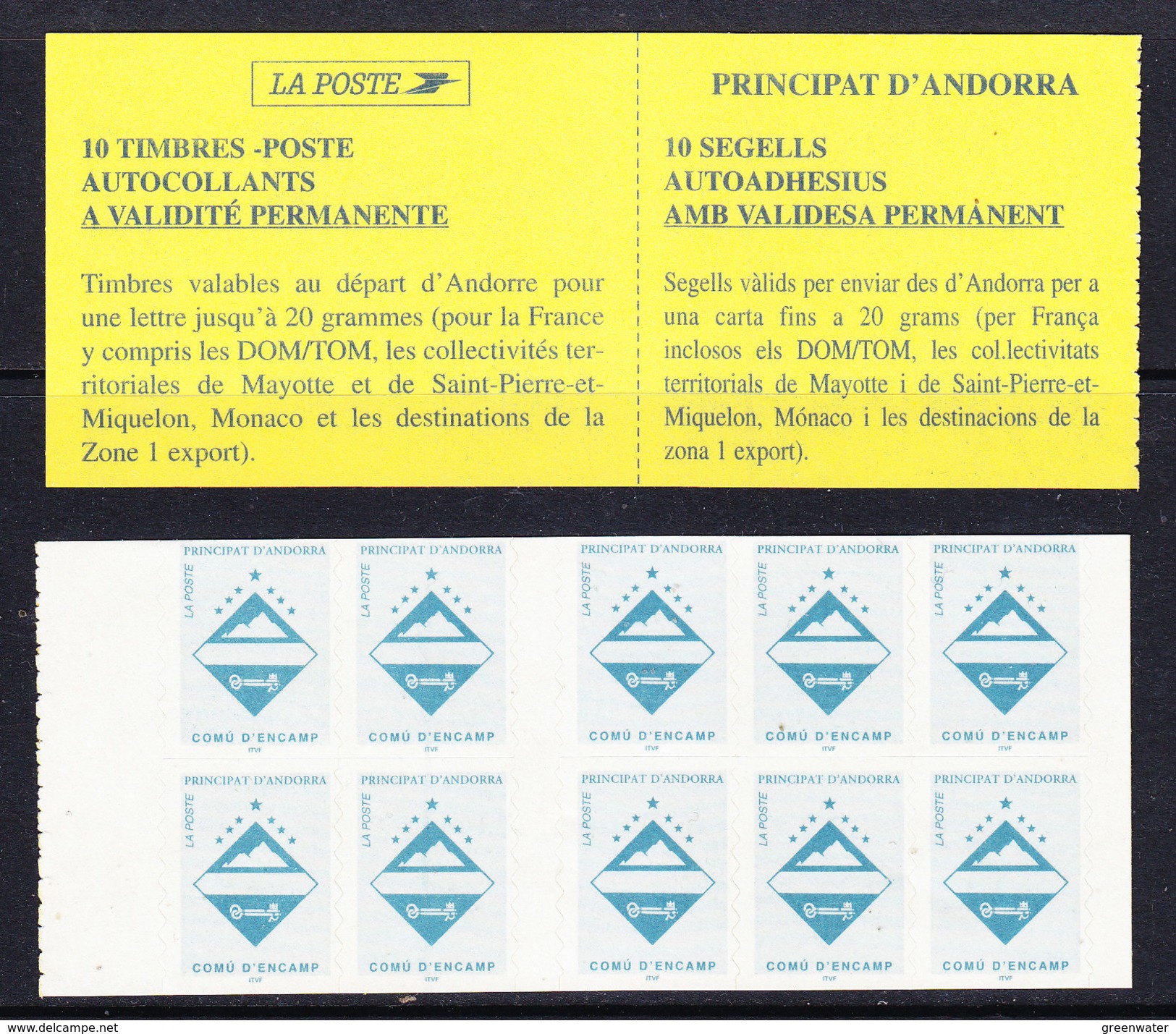 Andorra Fr. 1997 Booklet ** Mnh (36750F) - Carnets