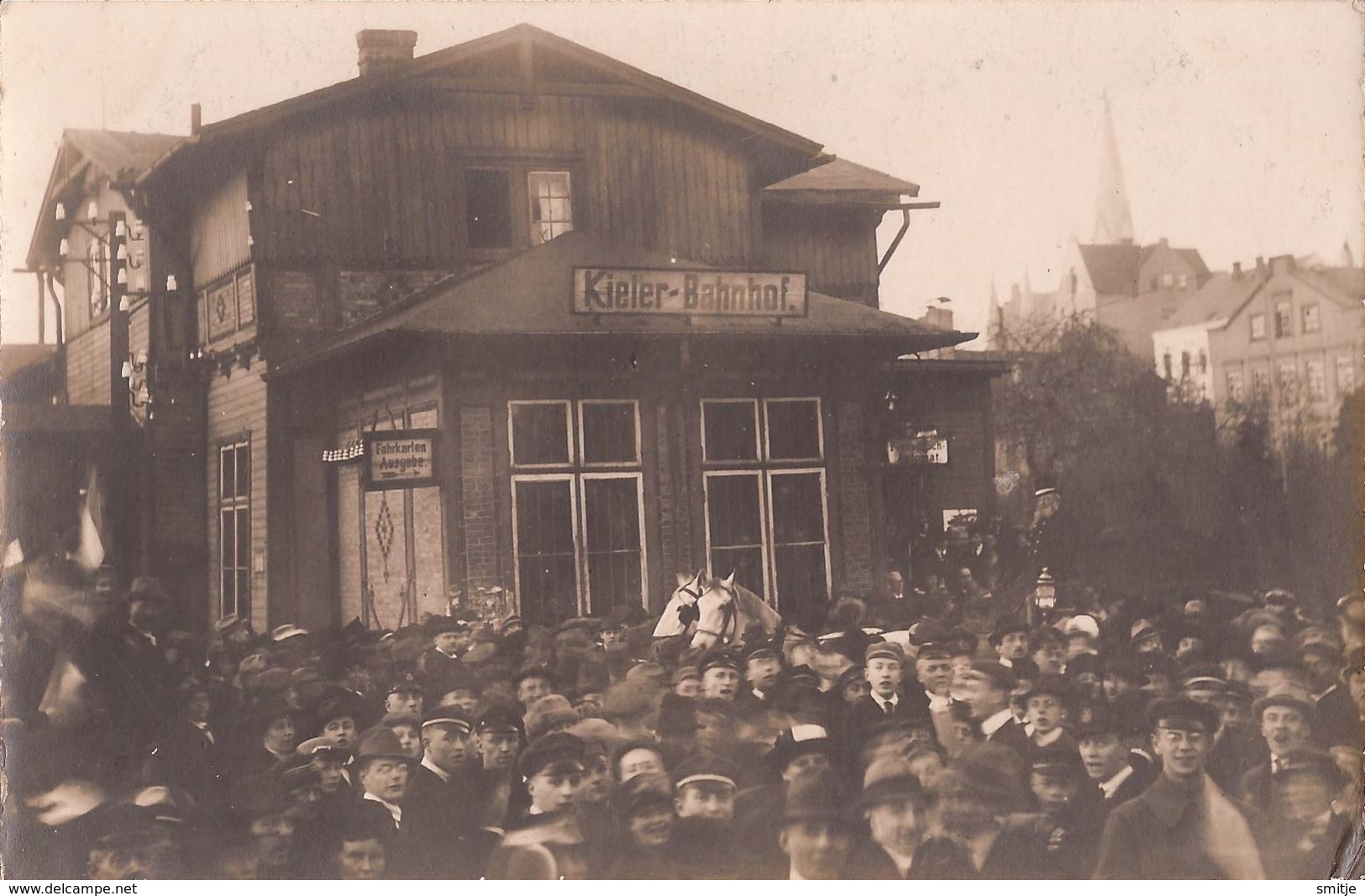 FLENSBURG KIELER BAHNHOF KIEL FLENSBORG - PHOTO POSTCARD RPPC FOTO AK - 2 SCANS - Flensburg