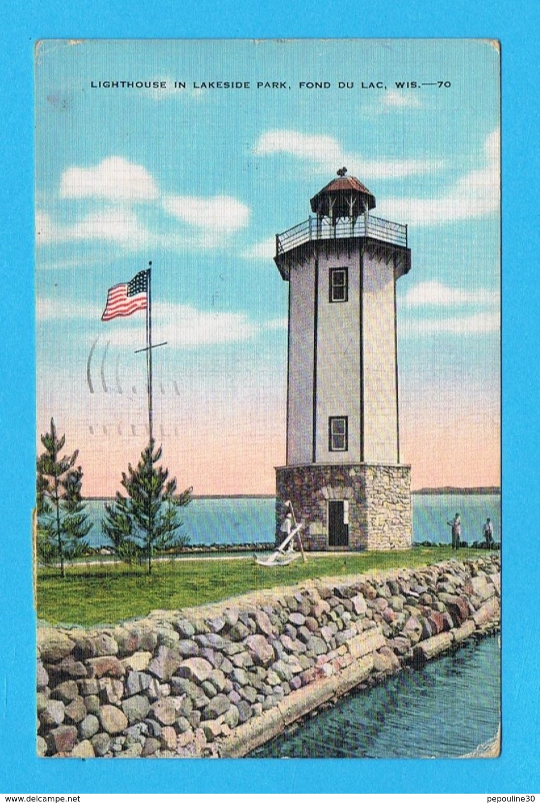 ** LIGHTHOUSE IN LAKESIDE PARK FOND DU LAC WISCONSIN  ** 1948 ** - Autres & Non Classés