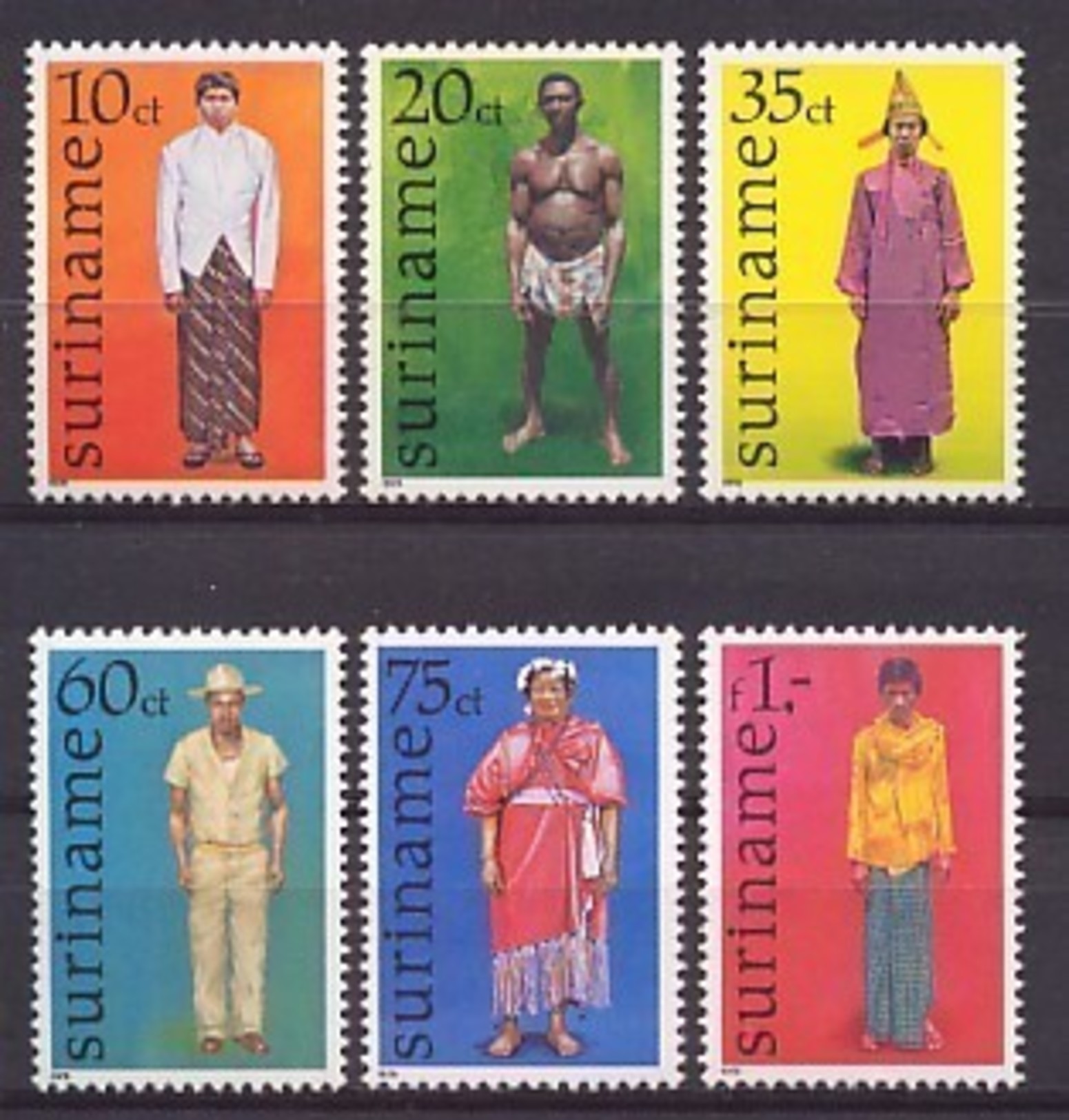 Surinam Zonnebloem Catnr 113/118 Postfris (MNH, Neuf Sans Charniere) 1978 Costumes, Klederdracht, Culture - Suriname