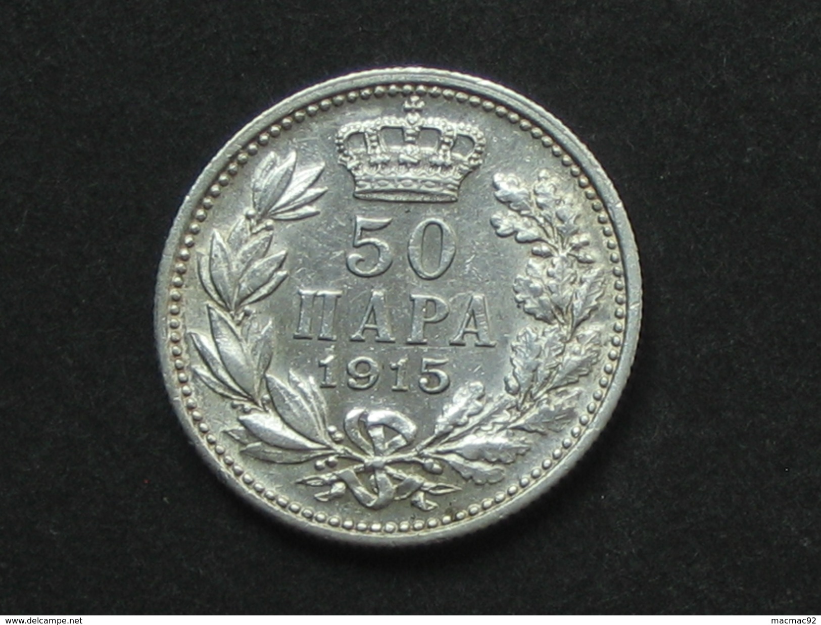 50 Lepta 1915 - Argent - Silver -   **** EN ACHAT IMMEDIAT ****  Monnaie Assez Recherchée - Etat Proche Du SPL - Serbie