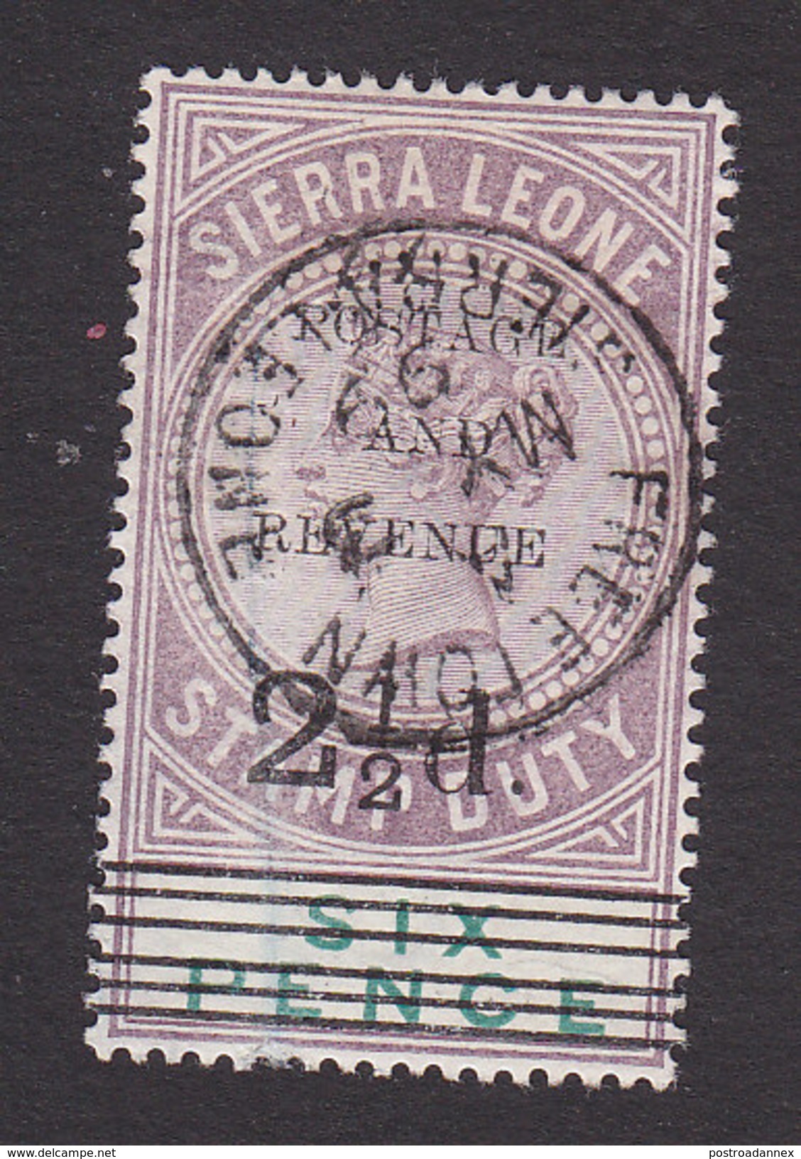 Sierra Leone, Scott #52, Used, Queen Victoria Overprinted, Issued 1897 - Sierra Leone (...-1960)