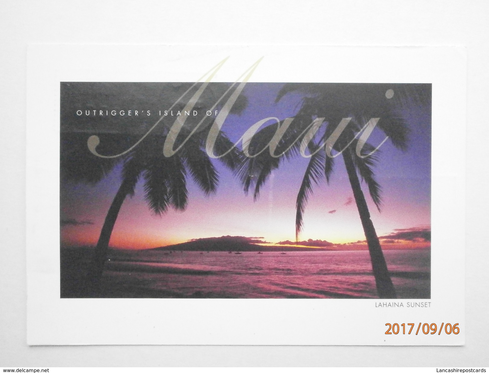 Postcard Maui Lahaina Sunset An Outrigger Hotel Resort Card My Ref B21789 - Maui