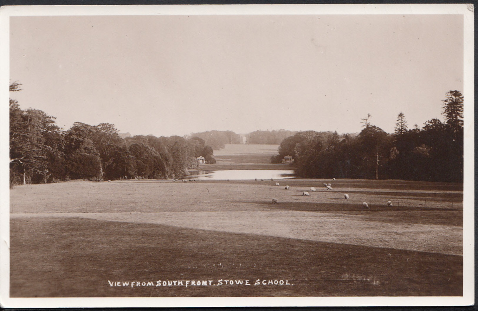 Buckinghamshire Postcard - View From South Front, Stowe School DC584 - Buckinghamshire