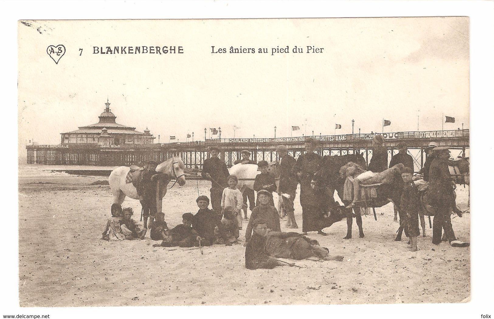 Blankenberge - Les âniers Au Pied Du Pier - 1912 - Blankenberge