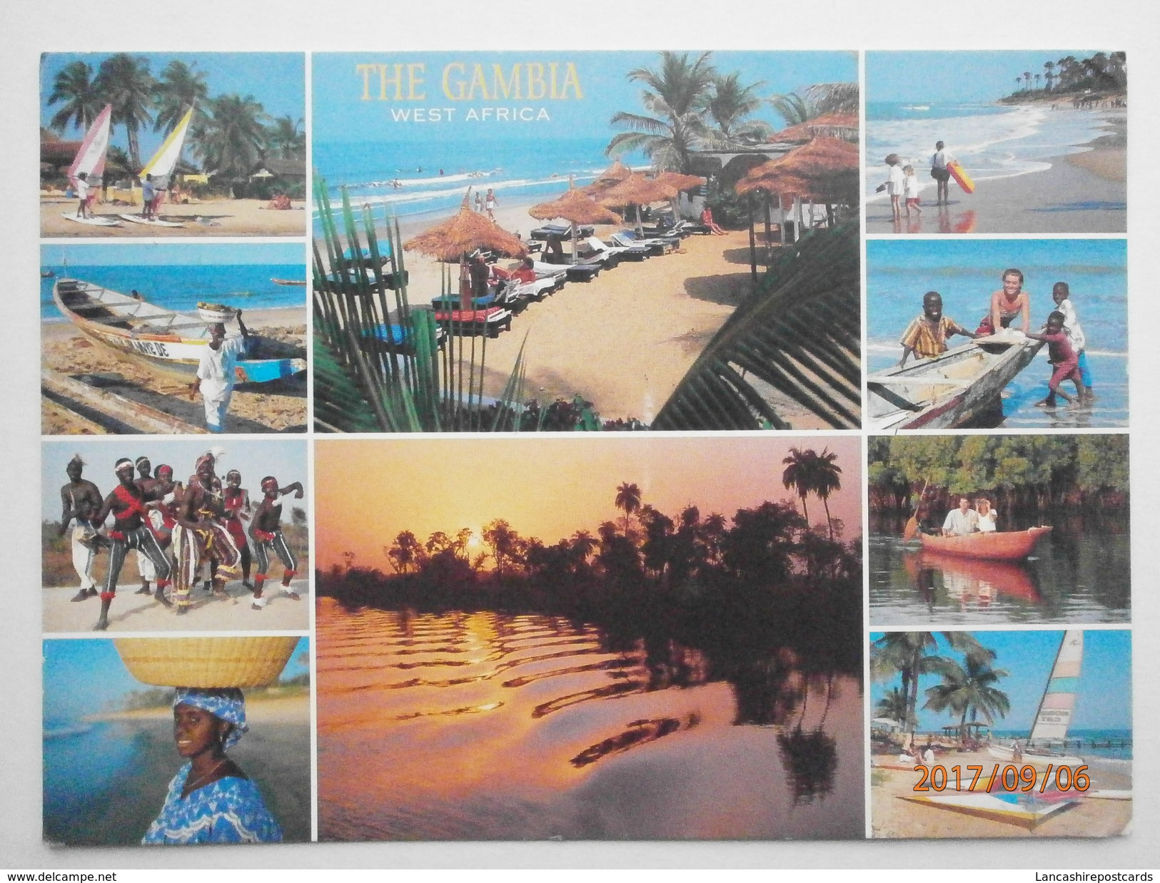 Postcard Gambia West Africa Multiview With Nice Yundum Airport Cancel [ Banjul ] PU 2003  My Ref B21793 - Gambia