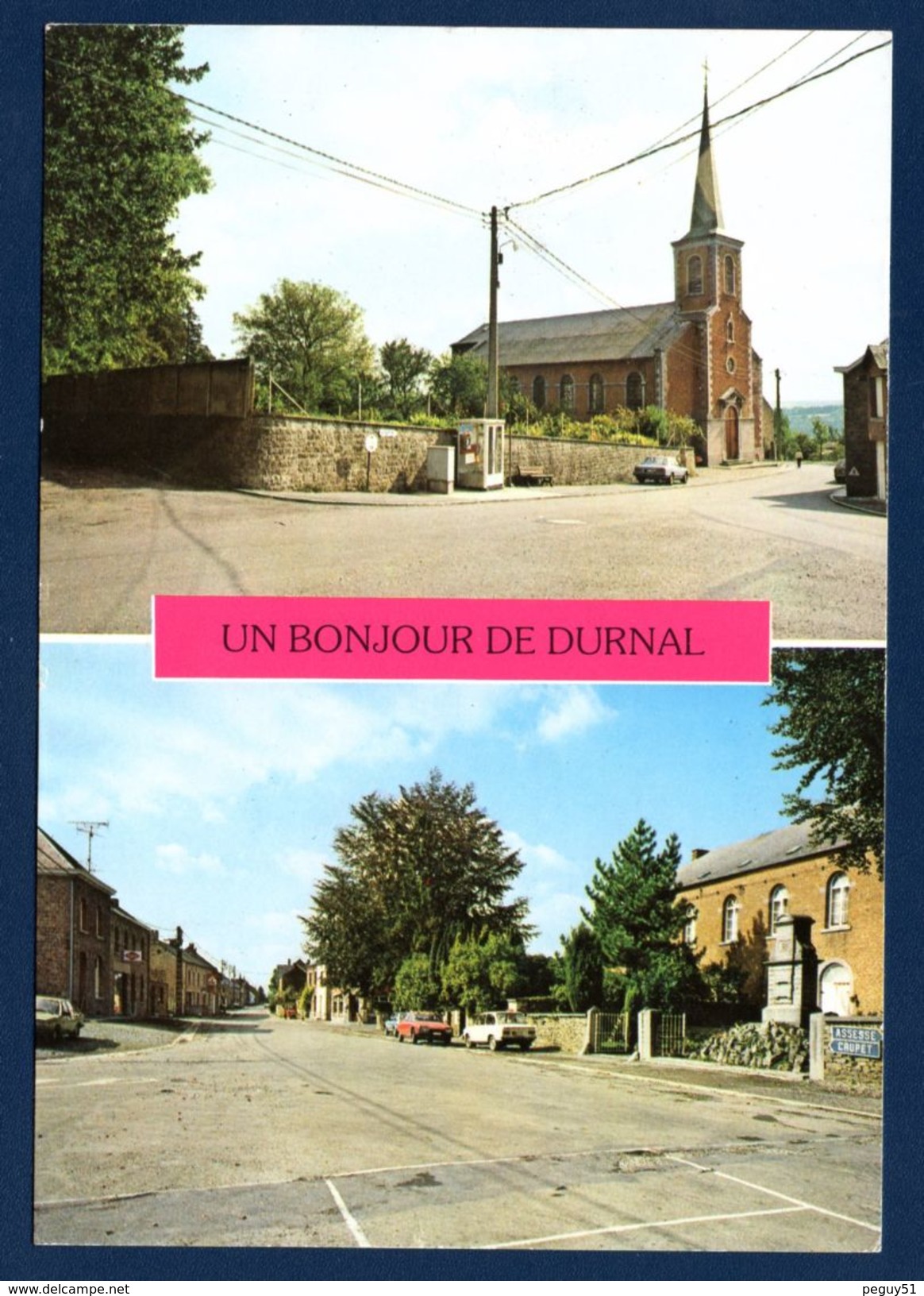 Un Bonjour De Durnal (Yvoir). Eglise St. Hubert . Ecoles Communales, Rue Mianoye Et Monument Aux Morts.1985 - Yvoir