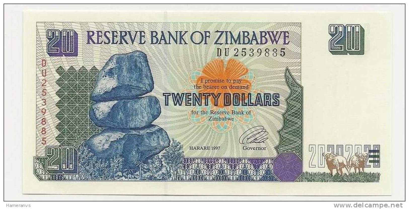 Zimbabwe 20 Dollari 1997 UNC - P.7 - Zimbabwe