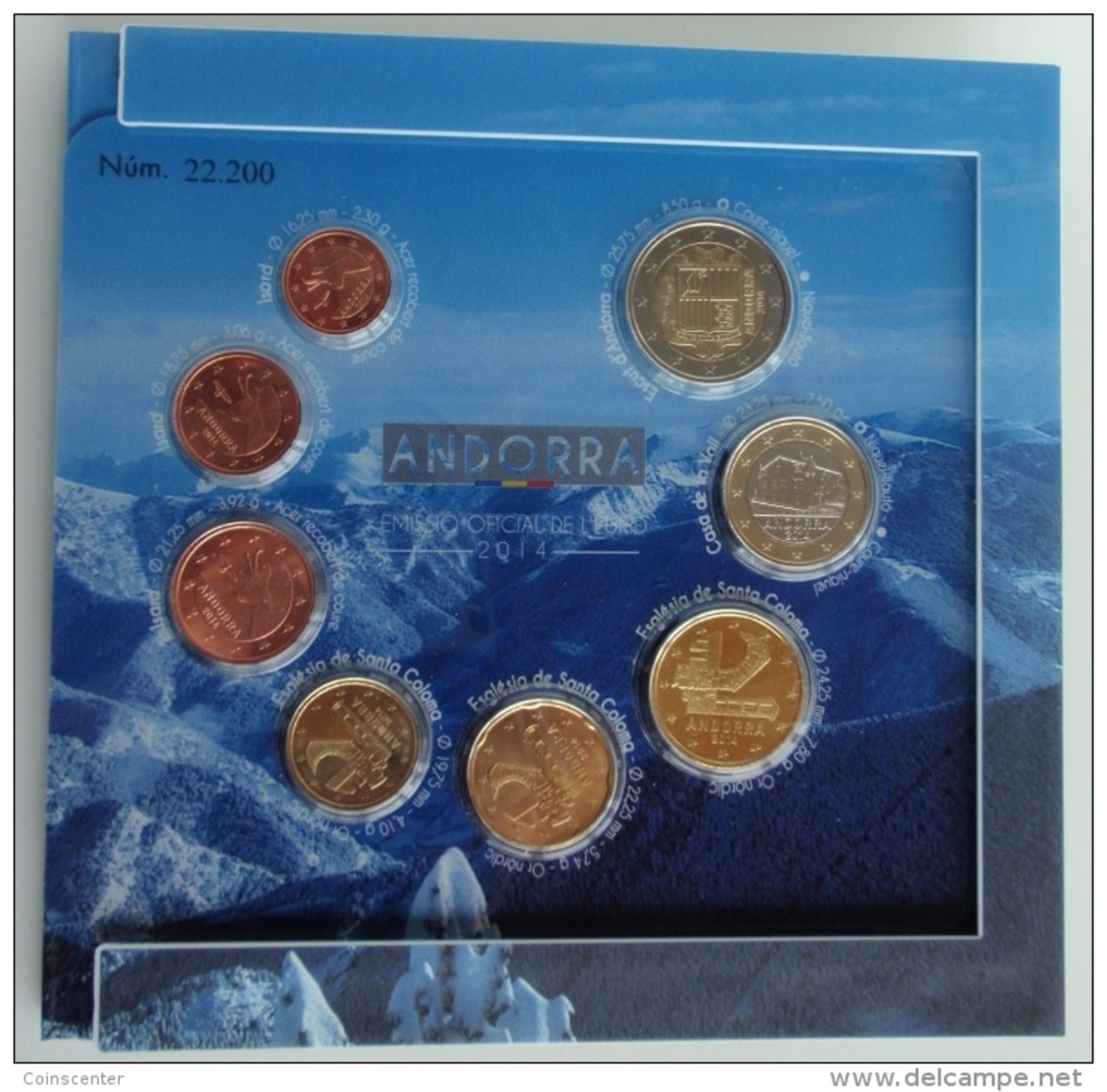 Andorra 2014 Official Euro Coins Mint Set 8 Pcs BU - Andorre