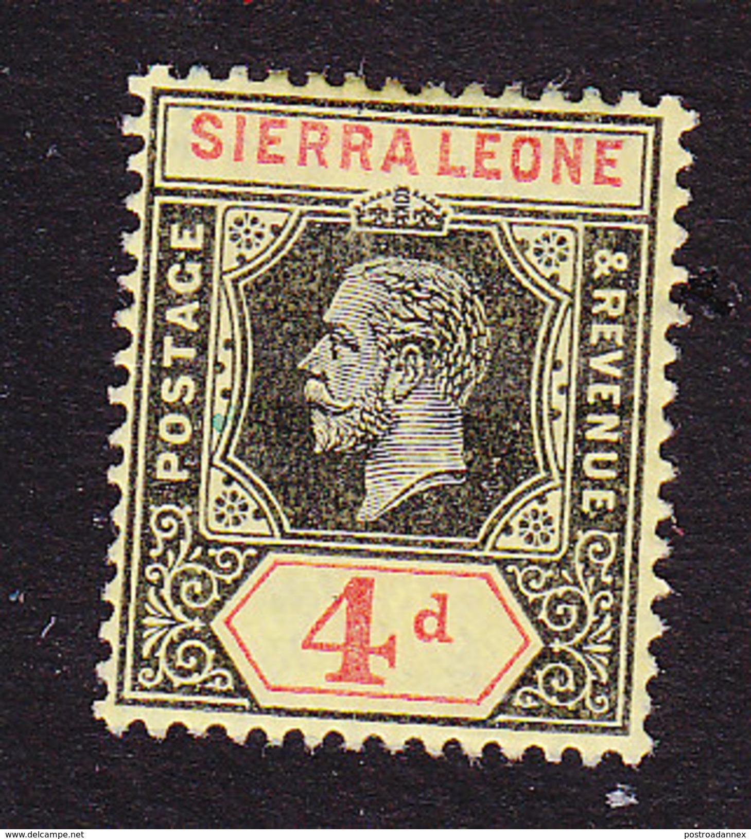 Sierra Leone, Scott #109, Mint Hinged, King George V, Issued 1912 - Sierra Leone (...-1960)