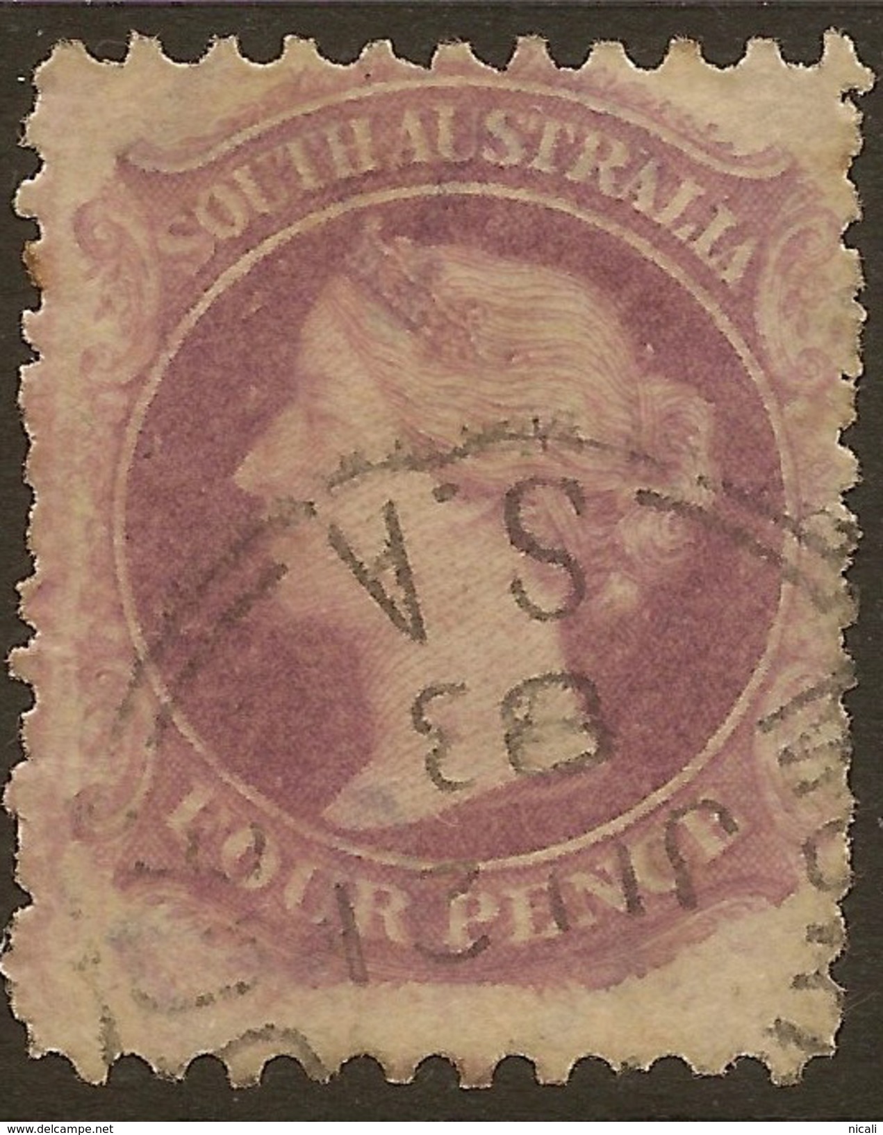 SOUTH AUSTRALIA 1876 4d Purple SG 138 U #ABG177 - Oblitérés