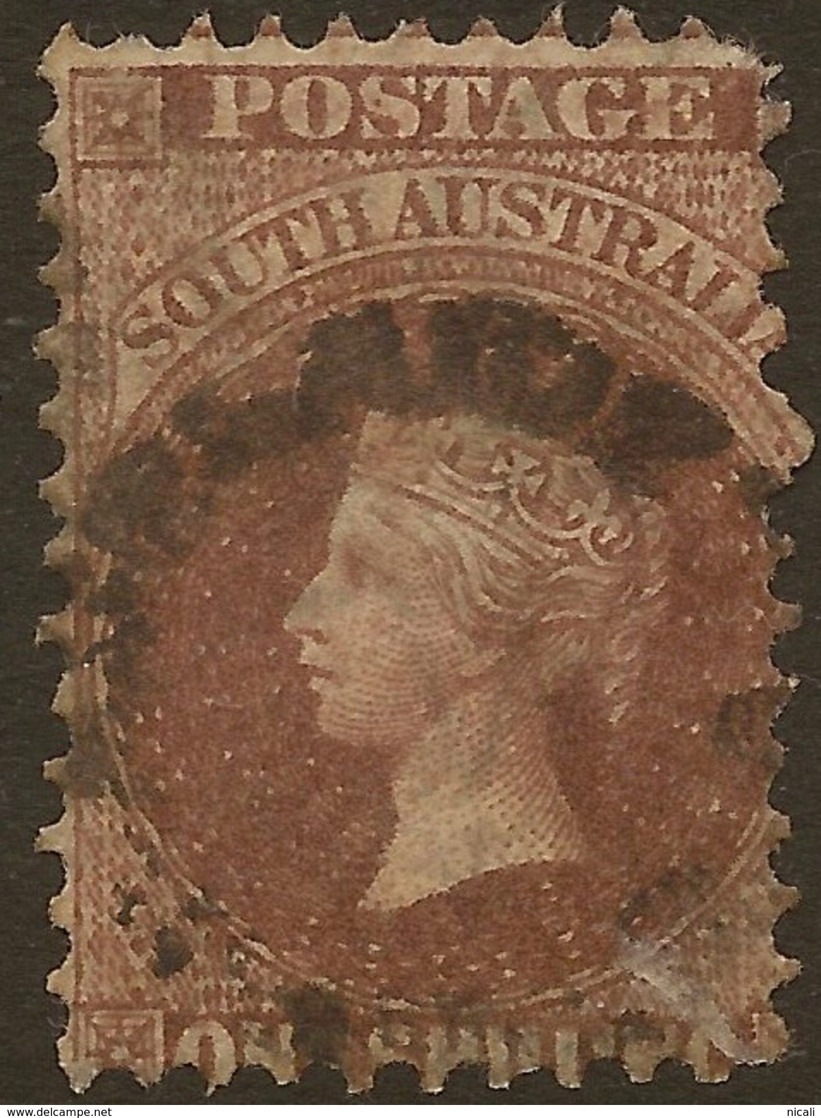 SOUTH AUSTRALIA 1876 1s Chocolate SG 130 U #ABG176 - Oblitérés