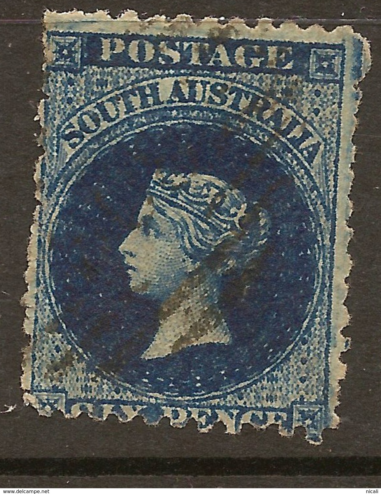 SOUTH AUSTRALIA 1868 6d Blue SG 105 U #ABG225 - Oblitérés