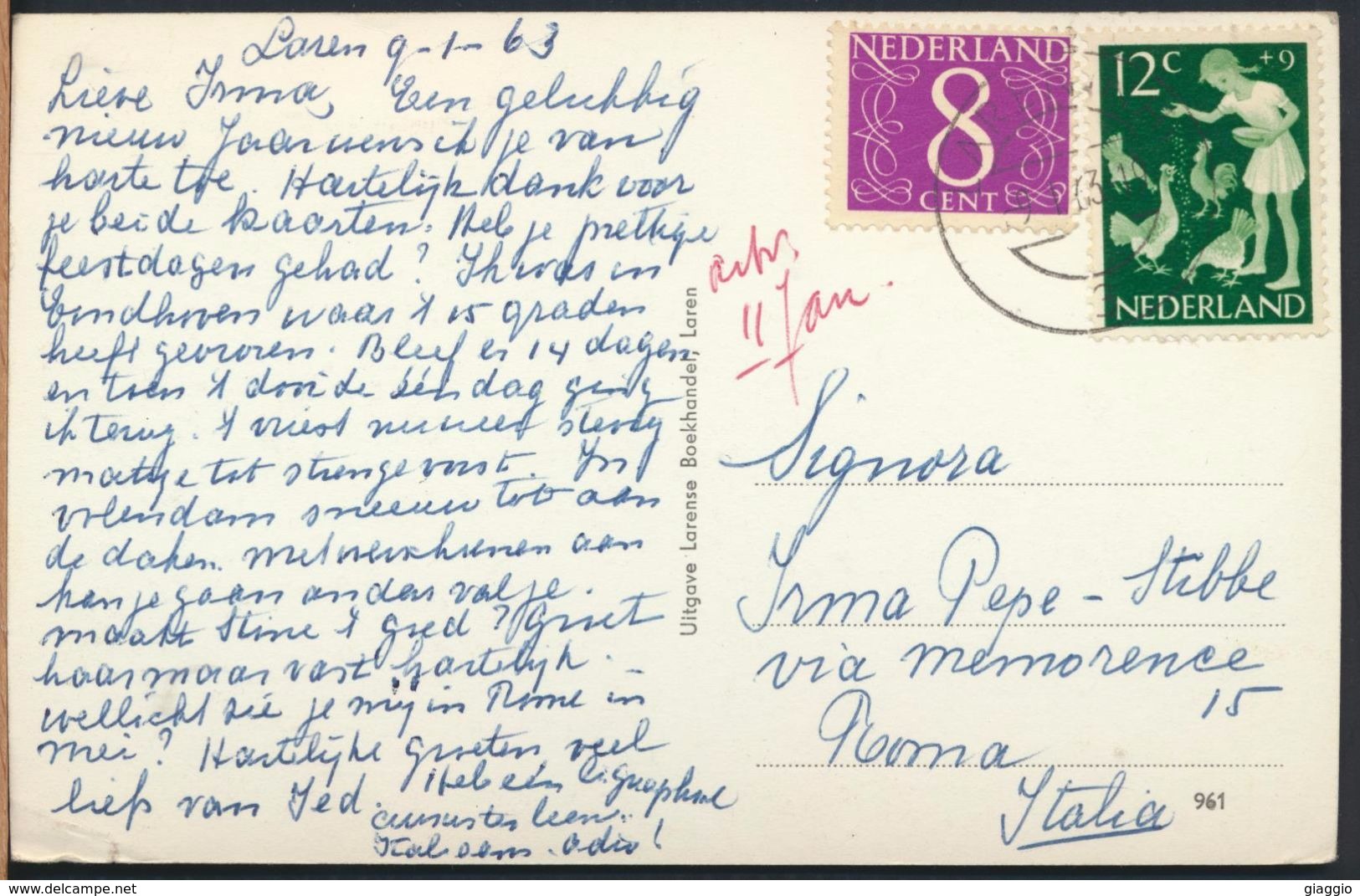 °°° 6340 - NETHERLANDS - LAREN - HERTENKAMP - 1963 With Stamps °°° - Laren (NH)