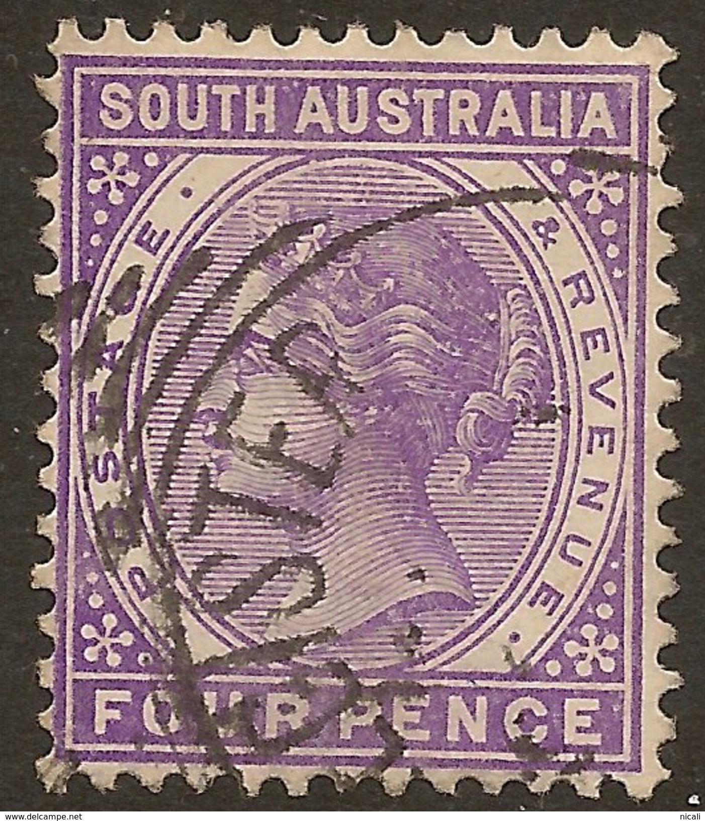 SOUTH AUSTRALIA 1876 4d QV P13 SG 193 U #ABG346 - Covers & Documents