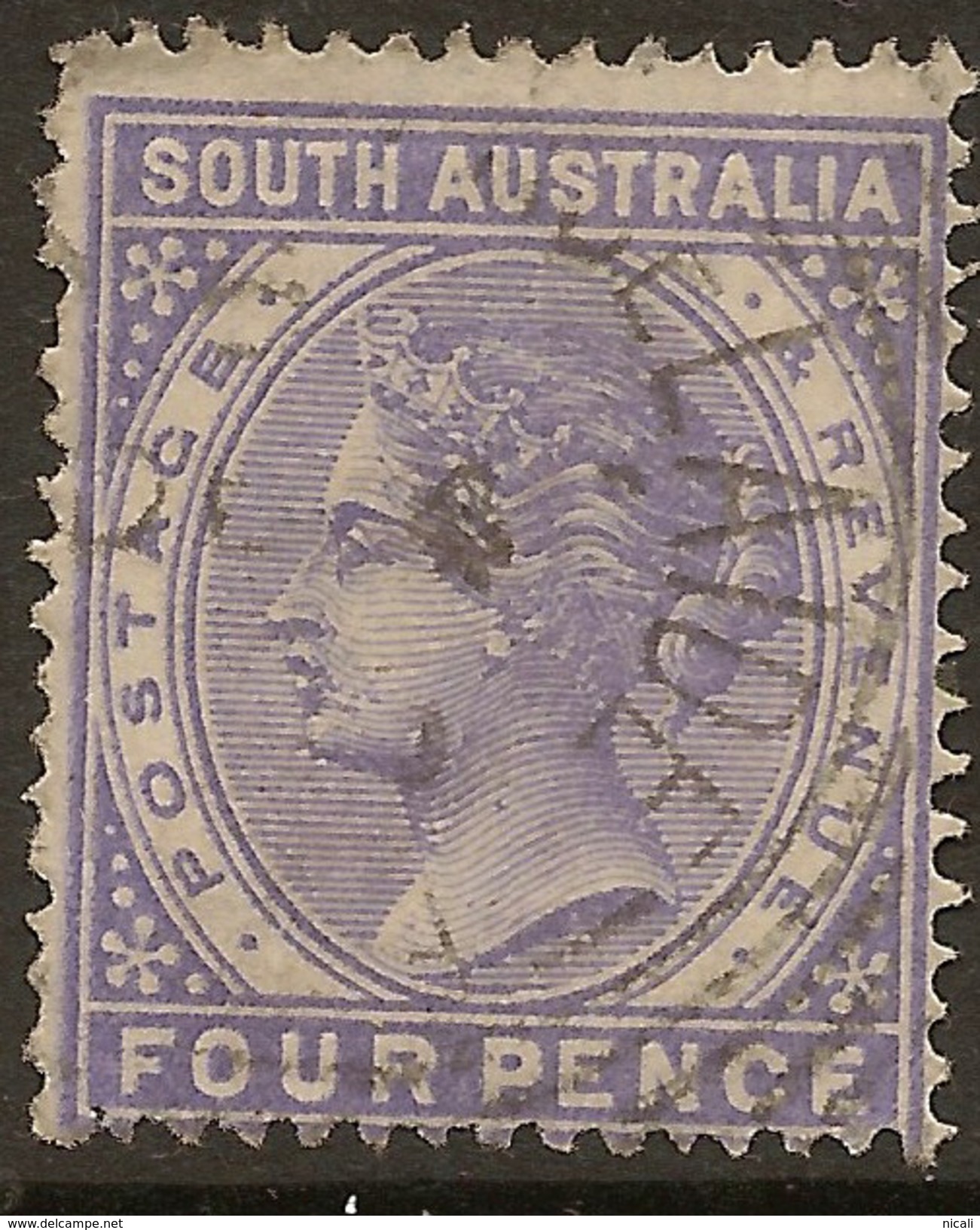 SOUTH AUSTRALIA 1876 4d QV P15 SG 189a U #ABG344 - Briefe U. Dokumente