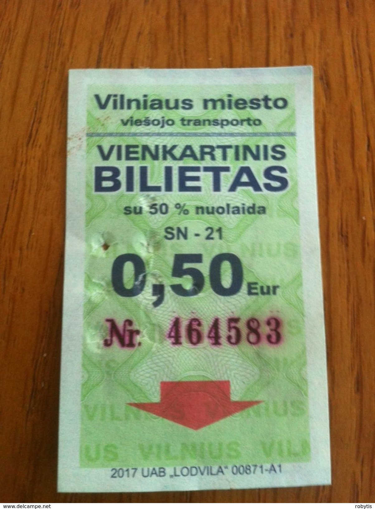 Lithuania Vilnius One Way Ticket - Bus 2017 - Europa