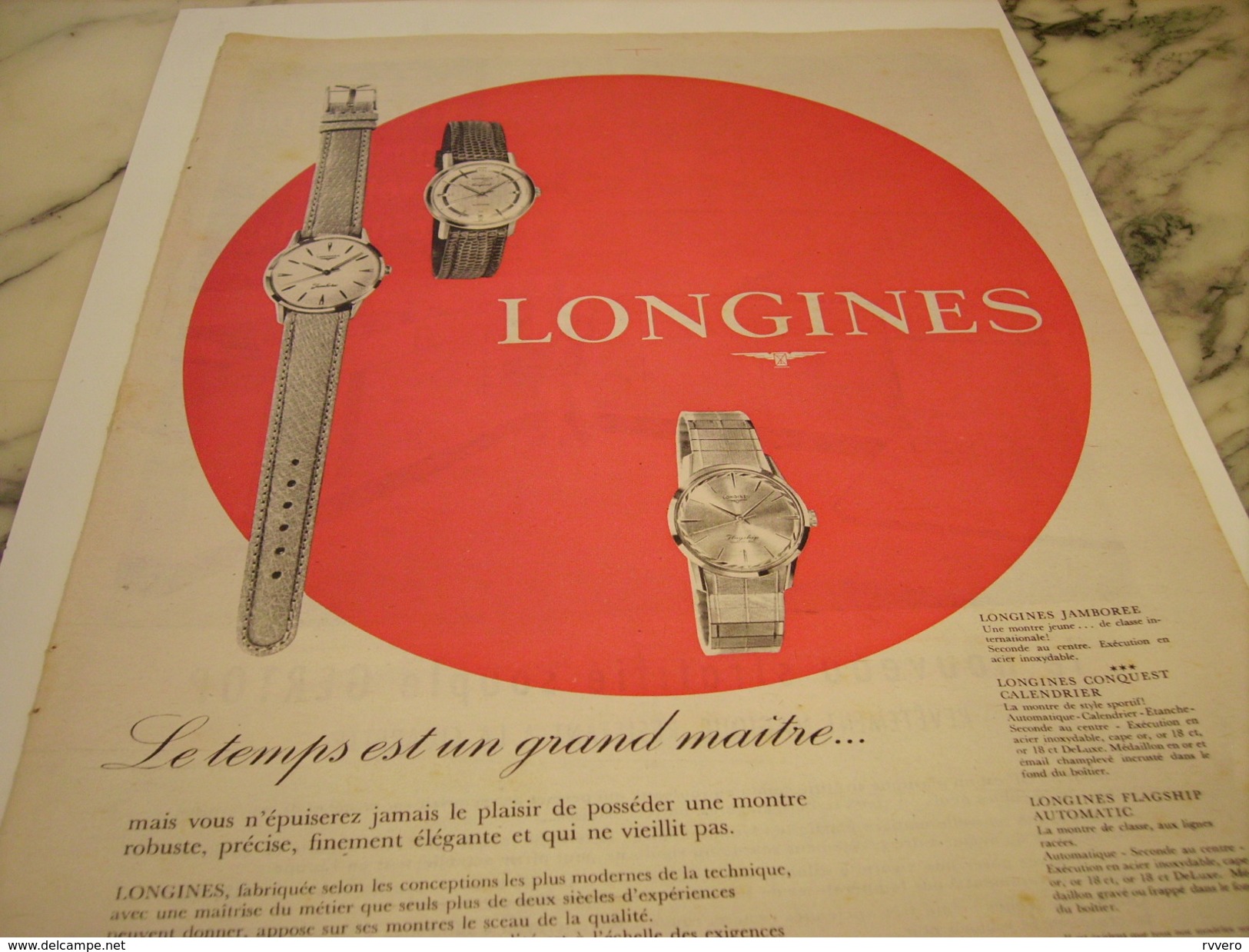 ANCIENNE PUBLICITE MONTRE LONGINES - Autres & Non Classés