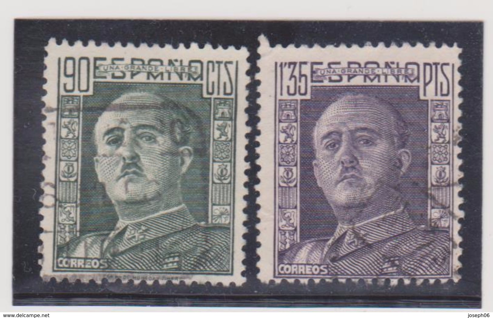 ESPAGNE   1949-54  Y.T. N° 793a  794A  Oblitéré - Usados