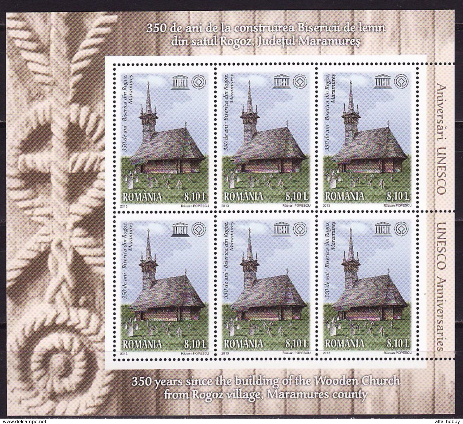 Romania, 2013, The UNESCO Heritage, Architecture Minisheet - Neufs