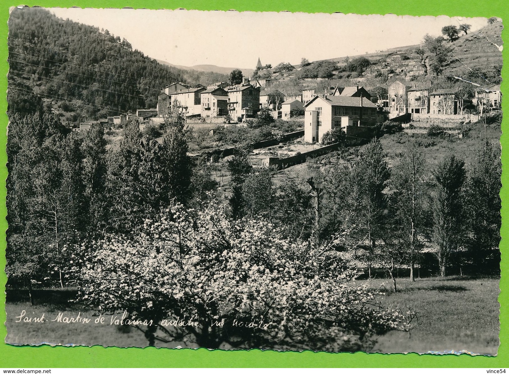 SAINT-MARTIN DE VALAMAS - Vue Nord-Est Carte Circulé 1966 - Saint Martin De Valamas